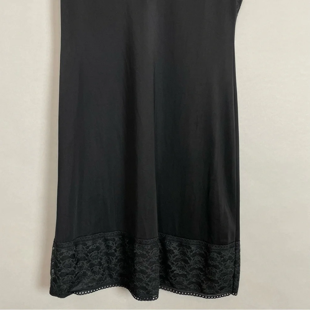 Vintage Full Slip Black Lace Sissie Women Lingerie Retro Pin-Up Girl Classic - Picture 7 of 10